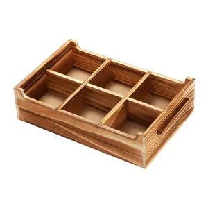 Différents styles de boîtes à thé en bois supportant 8 compartiments en bois personnalisés avec couvercle boîte à thé en bois 6 compartiments