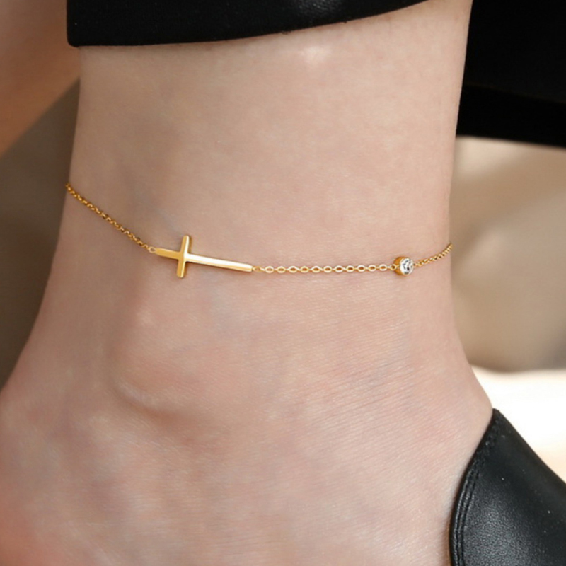 Fashion Diamond Anklet Beach Jewelry 18k Gold Plated