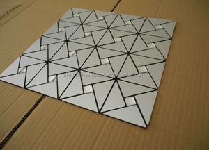 Hoja pequeña 30*30 CM Apliques de pared de mosaico de vidrio de aluminio - Product Image 4