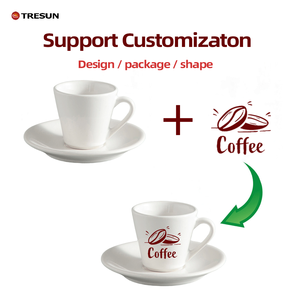 Tazzina da Espresso in Porcellana da <span class=keywords><strong>80</strong></span> <span class=keywords><strong>ml</strong></span> 2.7 oz con Piattino in Fine Ceramica Bianca a Prezzo Economico d'Ingrosso dalla Fabbrica Cinese - Product Image 6