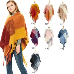 wholesaler new style Cape shawl cloak sweater striped Women's hooded shawl hooded cape RS228