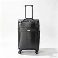 Valise à roulettes en cuir PU motif crocodile, souple, silencieuse, étanche, pour voyages d'affaires, pour hommes et femmes