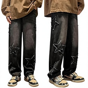 <span class=keywords><strong>Jeans</strong></span> <span class=keywords><strong>Boyfriend</strong></span> da <span class=keywords><strong>Uomo</strong></span> YUNBOFEI Y2K a Vita Media, Denim Traspirante Eco-Friendly, Stile Hip Hop Streetwear Harajuku - Product Image 2