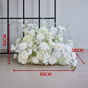 Ensemble de fleurs artificielles pour allée de mariage, roses blanches laiteuses et gypsophile, décoration de cérémonie, accessoire photo, arrangement floral - Product Image 6