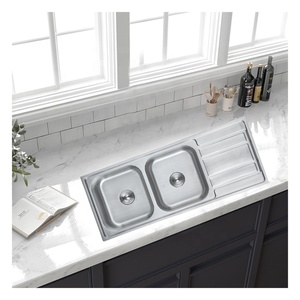 Grande taille 120mm * 50mm produit de vente chaude 2024 SUS201 évier de cuisine en acier inoxydable brosse évier de cuisine avec plateau Fregadero pas cher - Product Image 2