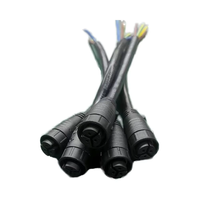 Conector Circular JH Brand M16 de 3 Pines IP68, Cable de Nylon/PVC de 15 cm, Contactos de Aleación de Cobre Chapados en Oro, Sensor Impermeable LED, 15A