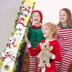 Ensemble de décorations de Noël pour escaliers avec 4 pingouins skieurs, neige artificielle et bande lumineuse LED - Product Image 5