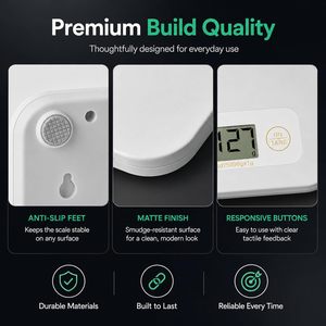 Báscula de Cocina Electrónica Inteligente de Plástico con Calculadora Nutricional, Aplicación para Calcular Calorías y Nutrientes, Funciona con Batería - Product Image 4