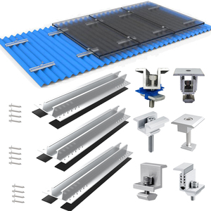 Support <span class=keywords><strong>de</strong></span> <span class=keywords><strong>montage</strong></span> <span class=keywords><strong>solaire</strong></span> en aluminium pour toiture en tôle, installation facile, 5KW 10KW 15KW, profilé en aluminium mini <span class=keywords><strong>rail</strong></span> - Product Image 1