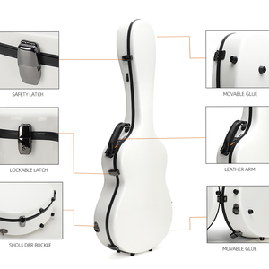 SUN-C WH Rm彩虹乐器白色亮玻璃纤维吉他盒硬壳古典39英寸吉他盒 - Product Image 5