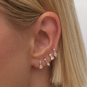ROXI 4 Piece <b>Set</b> Minimalist 925 <b>Sterling</b> <b>Silver</b> Personalized Geometric Inlaid Zircon Sample Daily Ear <b>Stud</b> <b>Earring</b> <b>Set</b> for Women - Product Image 4