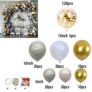 Cadena de bolas de aire de látex gris de alta calidad, decoración de arco, Fondo de fiesta de cumpleaños o boda para niños, diseño de guirnalda - Product Image 4