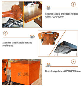 Vélo-café, chariot à café à pédales, chariot à café manuel, chariot à café d'extérieur pour la vente ambulante - Product Image 5