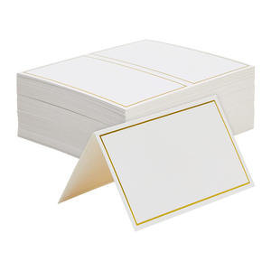 Biglietti con nome in bianco bordo in lamina d'oro posti riservati carte tenda segnaposto per la tavola per la cerimonia nuziale Baby Shower - Product Image 1