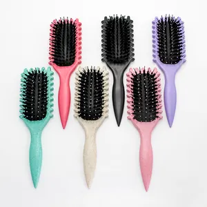 घुंघराले बालों के लिए उच्च गुणवत्ता वाला कर्ल ब्रश, घुंघराले बालों और सिर की मालिश के लिए पर्यावरणीय कर्ल डिफाइनिंग ब्रश कंघी
