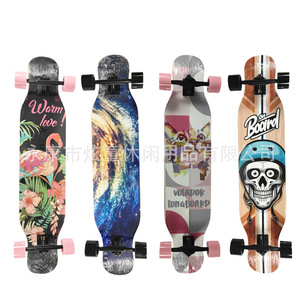 Planche à roulettes longue de 42 pouces en forme de popsicle, durable, pour adultes, idéale pour la ville et les trajets quotidiens - Product Image 1