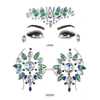 Carnaval Festival Strass Corps et Visage Bijoux Stick-On Cristal Tatouage Mamelon Poitrine Gem Pierres Autocollants pour Nail Art