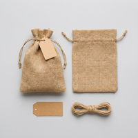 Pochette de rangement en jute et lin recyclable avec cordon de serrage pour cadeaux de mariage, emballage cadeau, bijoux, rangement de chaussures - Personnalisable par sérigraphie