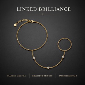Pulsera <span class=keywords><strong>de</strong></span> mano chapada en <span class=keywords><strong>oro</strong></span> S925 con moissanita al por mayor, 3 piedras redondas engastadas, cadena satélite, regalo para <span class=keywords><strong>mujer</strong></span> - Product Image 4
