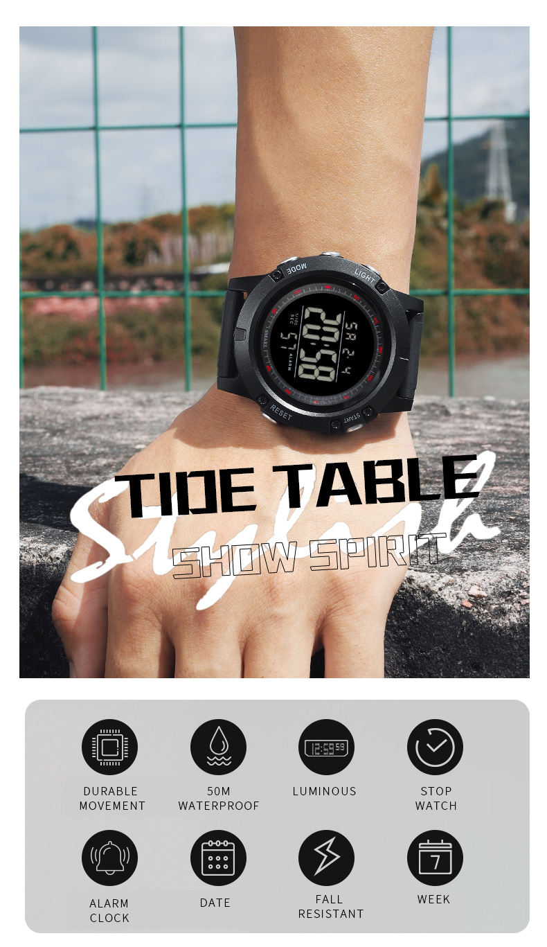 SMAEL Orologio Digitale Al Quarzo Da Uomo, Impermeabile, Orologio - Foto 10