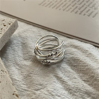 Ada Jewelry Anillos de Plata 925 al por Mayor, Anillo Tejido Multicapa Estilo Coreano de Plata Esterlina