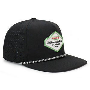 Custom <strong>Mens</strong> 5 Panel Laser Cut Hole Perforated Gorras <strong>Waterproof</strong> Sport Snapback Cap Rubber Logo Quick Dry Performance <strong>Hat</strong> - Product Image 6