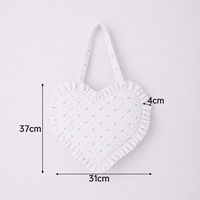 Tas Tote Berbentuk Hati yang Lucu dengan Hiasan Ruffle, Tas Selempang Romantis untuk Wanita dan Remaja Putri, Cocok untuk Penggunaan Sehari-hari dan Hadiah