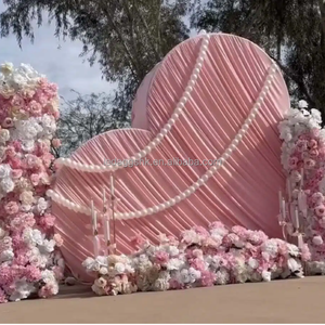 LEDA Events Party Supplies Curved Arch Heart Shaped Curtain Wedding Arch Tension Fabric Cover Heart Arch <b>Backdrop</b> Frame - Product Image 6