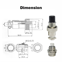 Conector de Cable de Enchufe de Aviación Inverso Serie GX Macho Hembra GX12 GX16 GX20 GX-16 de 2 3 4 5 6 7 9 Pines