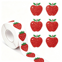 Étiquettes adhésives autocollantes colorées pour fruits, scellage laser, imperméables, découpées à la forme, rondes, personnalisées, en papier kraft résistant
