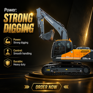 Excavadora Hyundai 220LC-9S Usada de 22 Toneladas en Buen Estado y a Bajo Precio, Excavadora Hyundai 220 de Segunda Mano, Herramientas de Construcción Usadas - Product Image 1