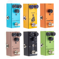 Pédale d'Effets de Guitare Électrique Mini Distortion Crunch Single, True Bypass 9V DC pour Kit Guitare Basse