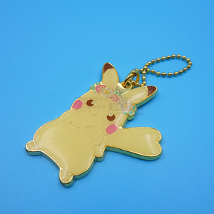Porte-clés Pikachu en alliage de zinc, couleur or, forme de poupée de dessin animé, pendentif de bijoux fait à la main - Product Image 2