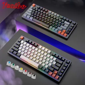 Châssis noyer noir ultra mince logiciel matériel léger type c acheter profil kit accessoires enfants gundam clavier de jeu compact