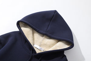 للبيع بالجملة ، معطف شتوي دافئ بغطاء رأس سميك كبير الحجم للرجال منفوش من الفرو الصوف ، معطف شيربا - Product Image 2