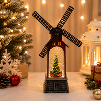 Neue Umweltfreundliche Weihnachts-Wasserlaterne mit LED-Lichtern, Spieluhr und Schneekugel für Feiertagsdekoration