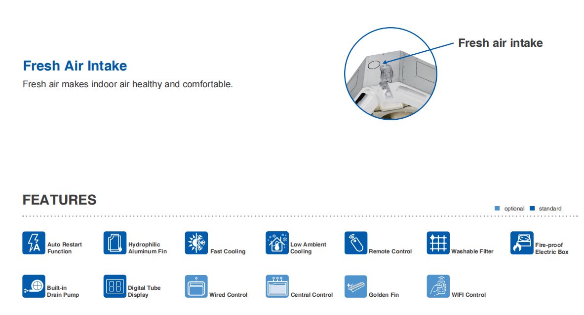 24000btu commercial use air conditioner cassette model
