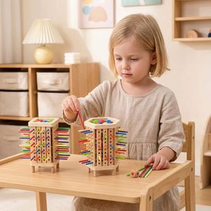 Montessori Wooden Board Game <b>Educational</b> Family <b>Toy</b> for Kids 2+ Years Old Number Matching with Stick for Kids Boys Girls - Product Image 2