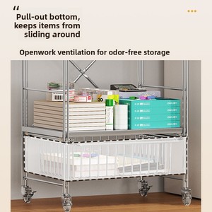 Espositore Rettangolare in Acciaio Inossidabile per Ufficio, Organizzatore a Strati per Documenti e Cancelleria, Mobile da Terra in Metallo - Product Image 4