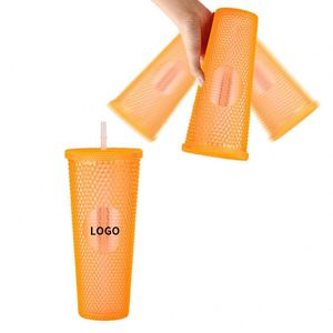 Vasos de Plástico de Colores, Gruesos, Resistentes a Roturas, para Uso Doméstico, con Pajita Incluida, para Promoción - Product Image 1