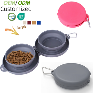 Mangkuk pemberi makan perjalanan hewan peliharaan luar ruangan dapat dilipat silikon TPE portabel mangkuk air anjing dapat dilipat - Product Image 1