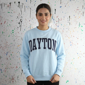 DAYTON SKY เสื้อคลุมมีฮู้ดผ้าฟลีซสีฟ้า ผ้าฝ้าย 100% ปักลาย คอเสื้อกว้าง ฤดูหนาว วินเทจ ไฮสตรีท URBAN PRODUCTIONS - Product Image 1