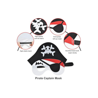 Masques d'Halloween en feutre pour enfants Cosplay Mascarade Party Eye Mask avec corde élastique Sorcière Citrouille Pirate Squelette Vampire Mask