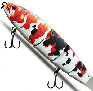 Leurre souple multi-sections imprimé de 15 cm, coulant 28g, flottant 25g, avec queue en silicone et hameçons pour la pêche <span class=keywords><strong>au</strong></span> <span class=keywords><strong>brochet</strong></span> en eau douce - Product Image 1