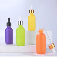 Neues Produkt 60ml Luxus-Haaröl Grüne Orange Glasflasche mit Pipette Lila Gelbe Ätherische Öl-Flaschen