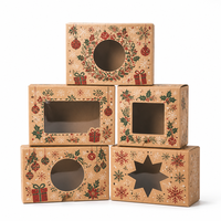 Boîte cadeau personnalisée rouge et verte avec fenêtre pour produits festifs de Noël, vente en gros pour marques