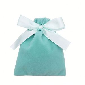 Pochette à bijoux en velours en gros, sac cadeau anti-poussière pour boucles d'oreilles, sac à bijoux en velours avec nœud papillon et cordon de serrage, sac de rangement pour bijoux, sac cadeau de mariage - Product Image 1
