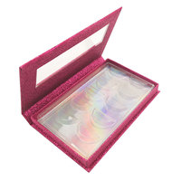 Boîte d'emballage de luxe personnalisée pour faux cils, en papier holographique, avec plateau, pour marques de vente au détail (vente en gros)