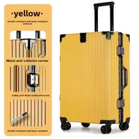 Valise à roulettes en aluminium en gros |   Valise à roulettes universelle à grande capacité avec serrure à combinaison |   Unisexe Voyage