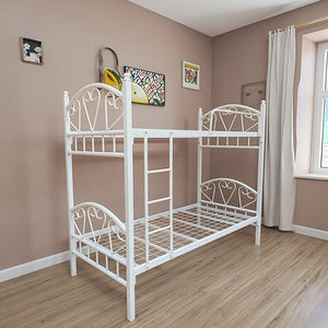 เตียงโลหะสองชั้นแบบคู่ที่แยกออกจากกันได้หัวเตียงดอกไม้อเนกประสงค์ดีไซน์สี่เหลี่ยมสำหรับห้องนอนพับได้ - Product Image 2